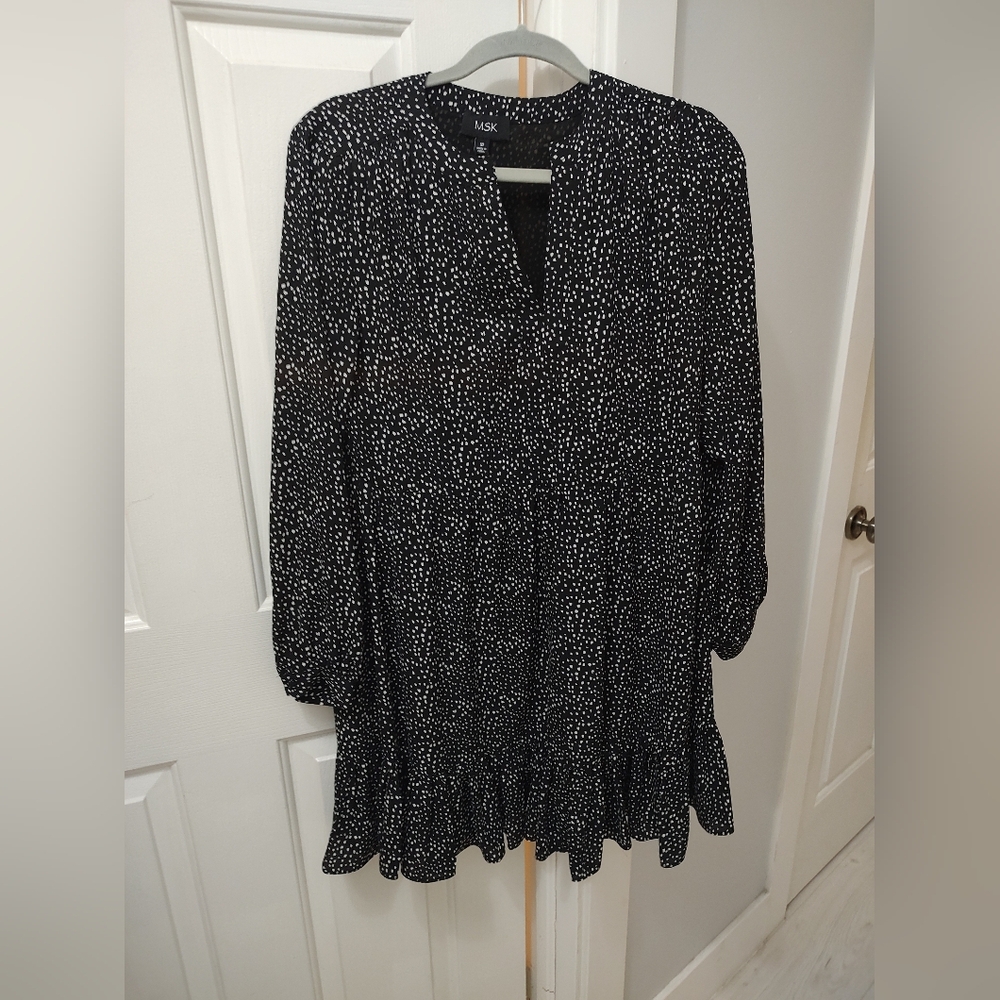 Women's Dress Black/Polka dots MSK (XS)